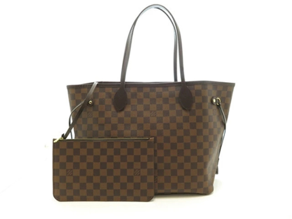 Louis Vuitton Damier Tote Neverfull Bag Pouch Clutch Brown